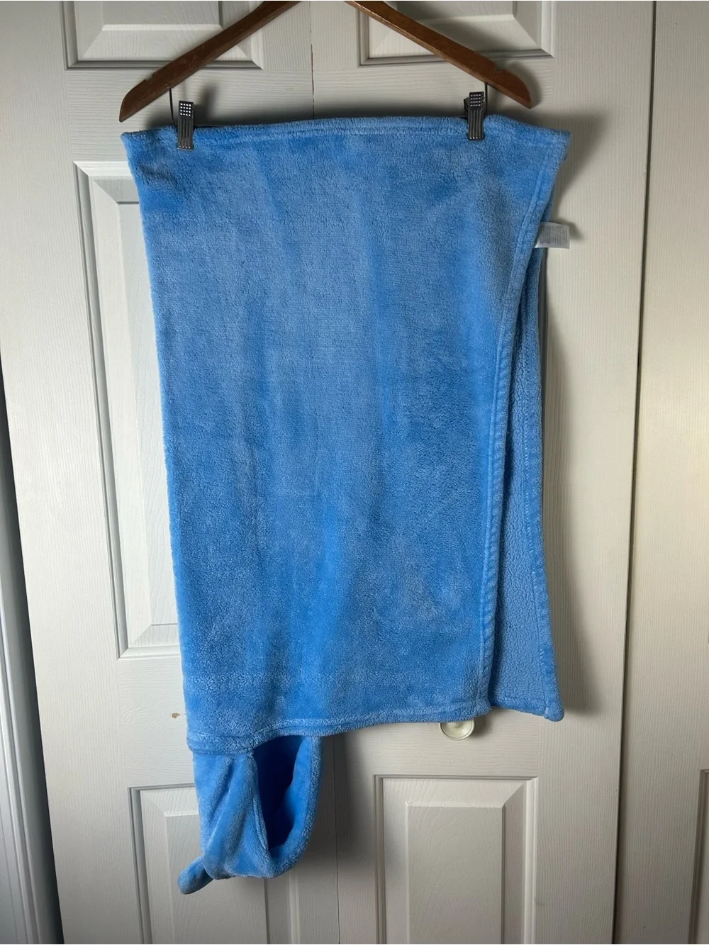 Just to You Blue Hooded Teddy Bear Baby Toddler Blanket Red White Black